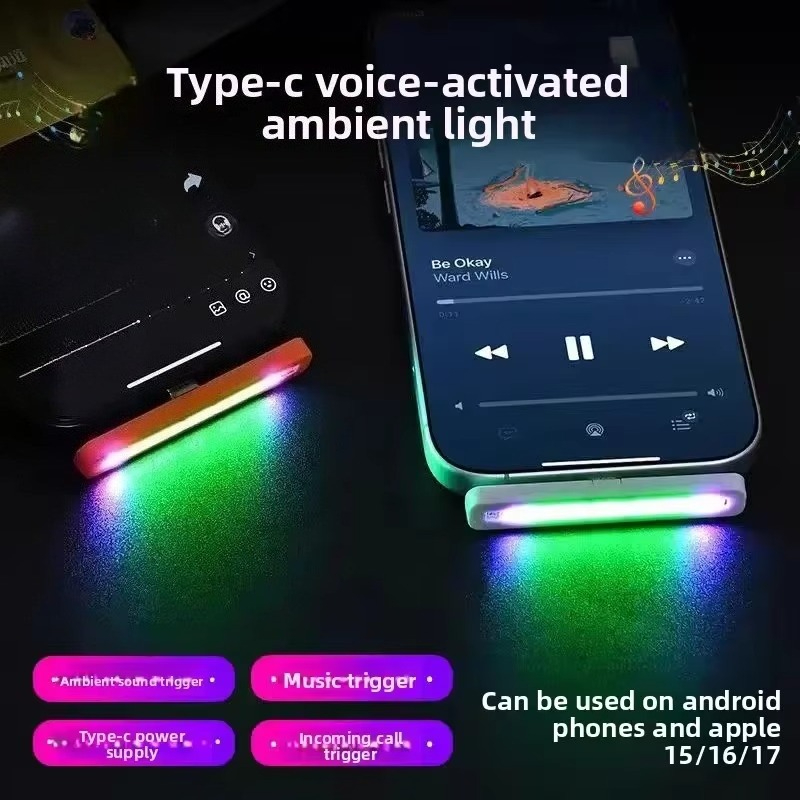 Car Ambient Light Sound Activated - ไฟ LED ปรับสีตามจังหวะเสียง RGB แบบ USB-C