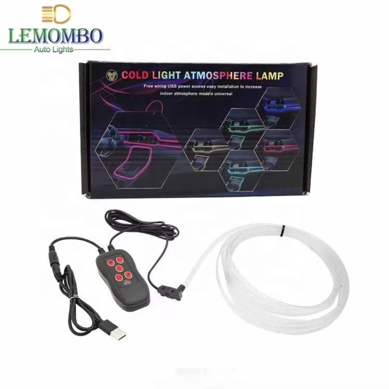 Car Dashboard Light Fiber Optic - ไฟแถบ LED ตกแต่งภายในรถยนต์ ควบคุมด้วยรีโมท USB ความยาว