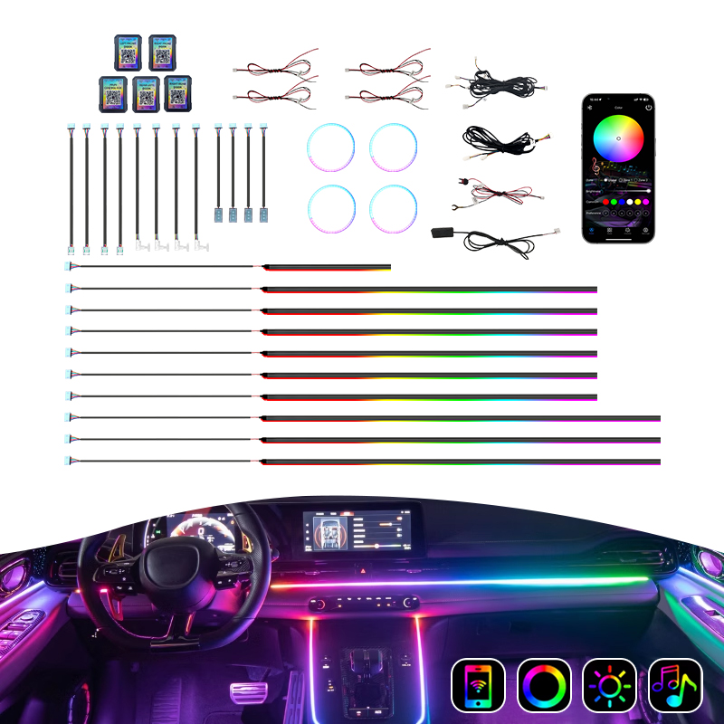 Car Ambient Lighting 18 In 1 - ชุดไฟตกแต่งภายในรถยนต์ขายดีอันดับ 1 18 in 1/10 in