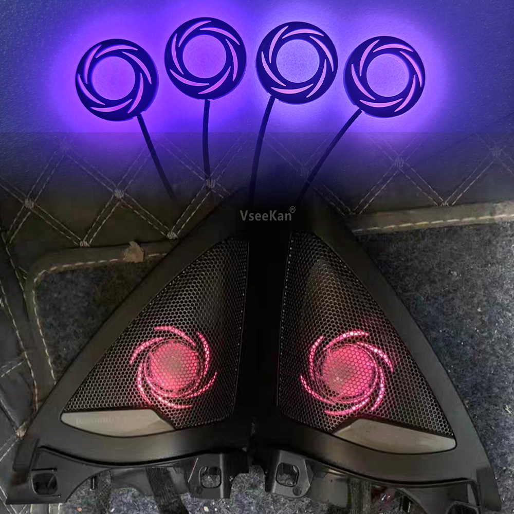 Car Ambient Lighting 64 Color - ไฟแอมเบียนท์ติดรถยนต์ ไฟ LED สำหรับลำโพงทวีตเตอร์ขนาดเล็ก ไฟตกแต่งลำโพง 64