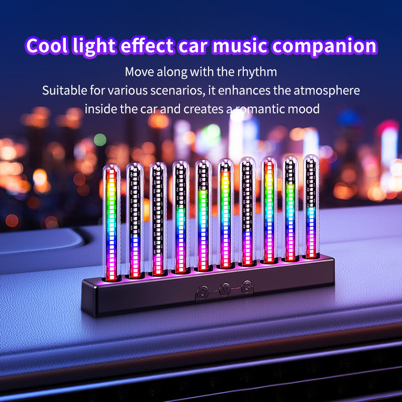 Car Ambient Light Sound Activated - ไฟส่องสว่างภายในรถยนต์ ไฟส่องสว่างตามจังหวะ ไฟส่องสว่างในบ้านที่ควบคุมด้วยเสียง ไฟห้องเล่นเกม ไฟส่องสว่างบนเดสก์ท็อปที่ควบคุมด้วยเสียงเพลง