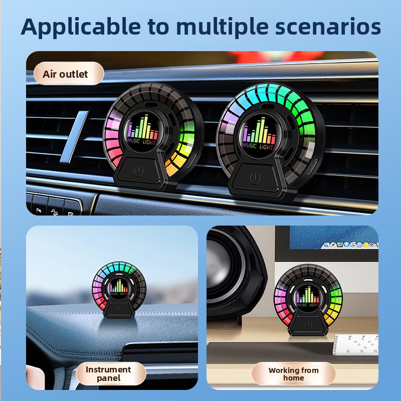 Car Ambient Light Sound Activated - Ww22 เครื่องหอมในรถยนต์พร้อมไฟสร้างบรรยากาศแบบเปิดใช้งานด้วยเสียง - ติดตั้งช่องแอร์, เครื่องกระจายกลิ่นหอม, ซิงค์เสียงเพลง,
