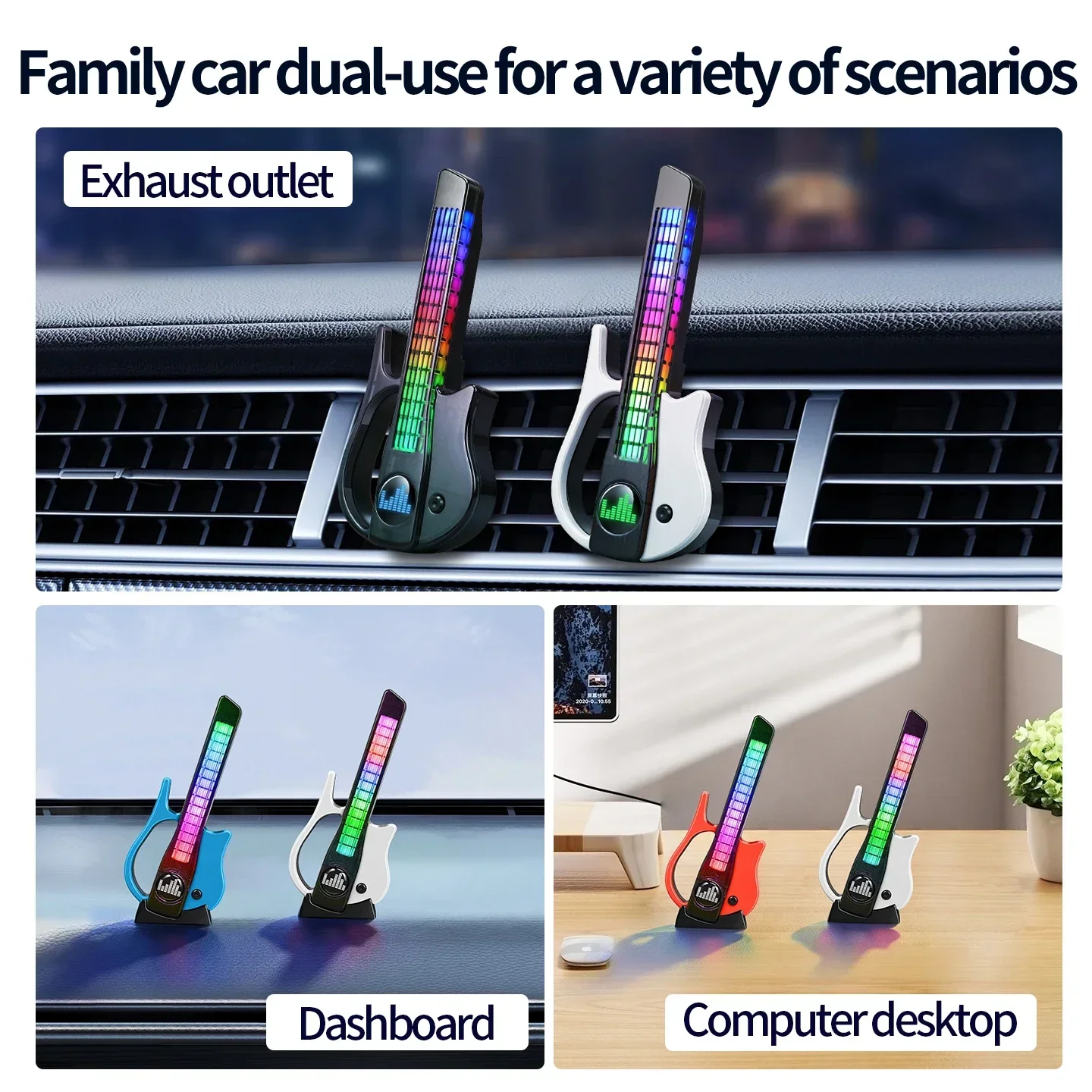 โคมไฟ LED ที่เปลี่ยนสีตามจังหว - Car Ambient Light Sound Activated บทวิจารณ์และราคา
