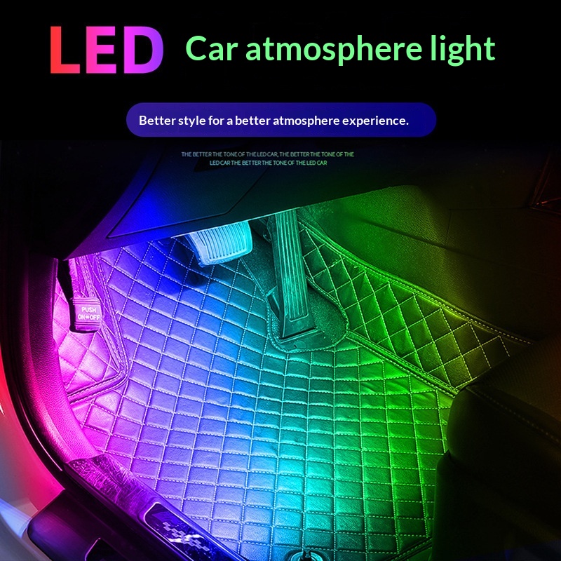 ไฟ LED RGB สำหรับตกแต่งภายในรถ - Car Ambient Light Sound Activated บทวิจารณ์และราคา