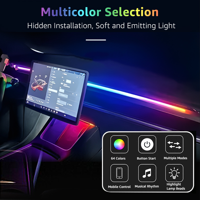 ไฟหน้ารถยนต์ LED 78นิ้ว200ซม.  - Car Ambient Lighting 64 Color บทวิจารณ์และราคา