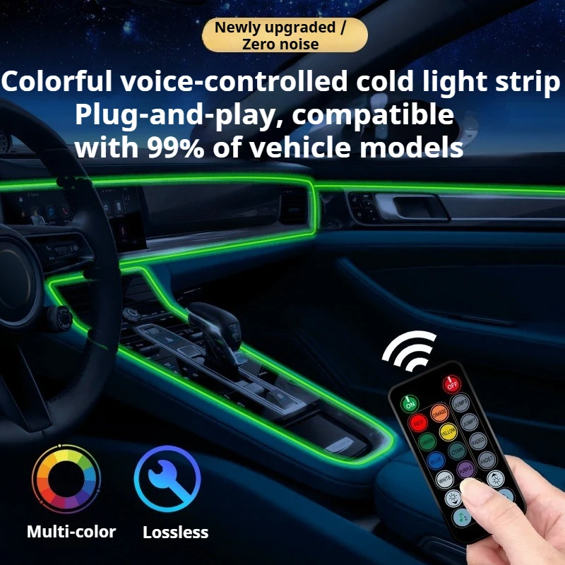 ไฟแอมเบียนท์ LED RGB สำหรับภาย - Car Ambient Light Sound Activated บทวิจารณ์และราคา