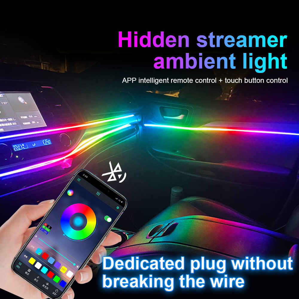 18 in 1 64 สี RGB Symphony รถ  - Car Ambient Lighting 64 Color บทวิจารณ์และราคา