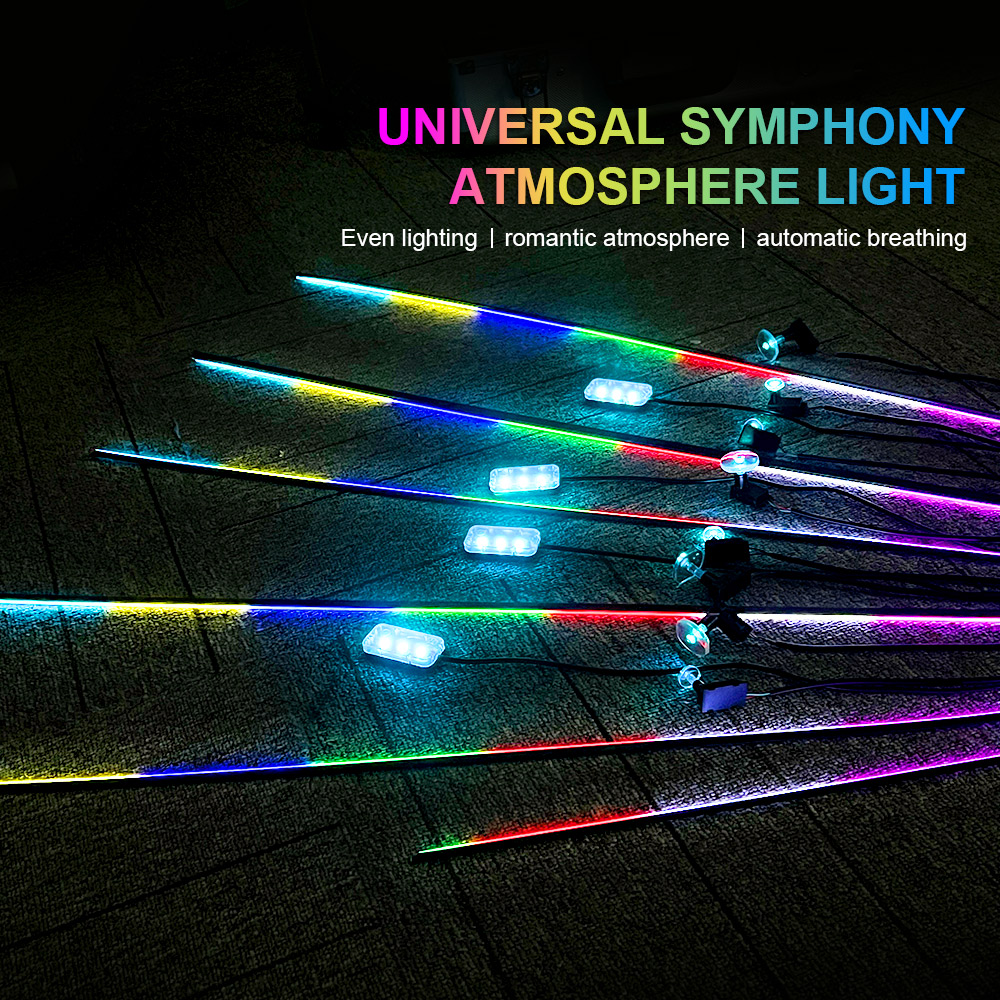 18 in 1 64 สี RGB Symphony รถ  - Car Ambient Lighting 64 Color บทวิจารณ์และราคา