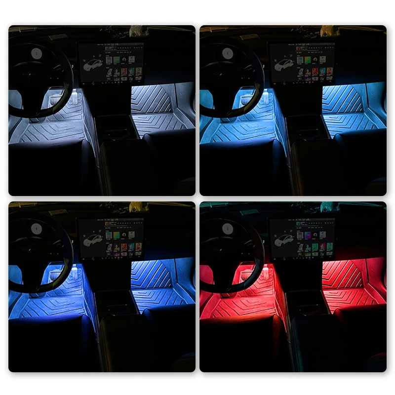 ไฟนีออนในรถยนต์ ไฟส่องพื้น LED - Car Interior Neon Light Usb บทวิจารณ์และราคา