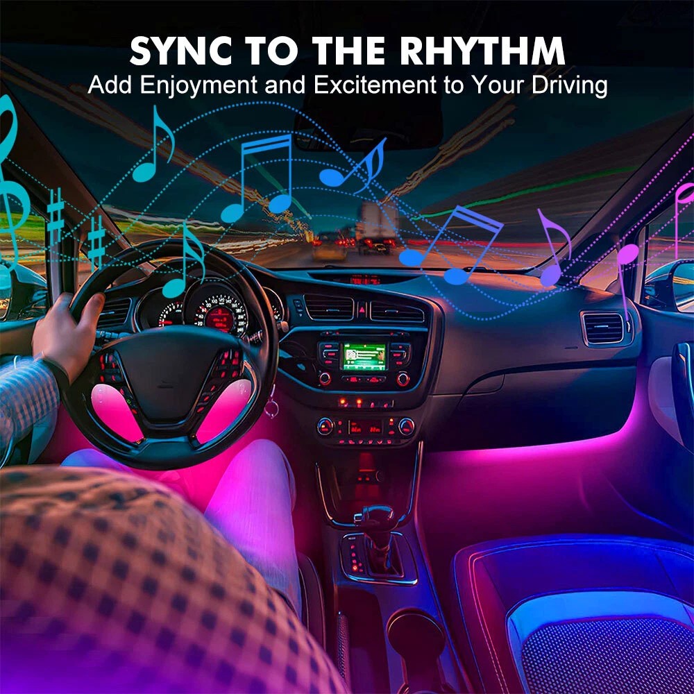 ชุดไฟตกแต่งภายในรถยนต์ 4 ชิ้น  - Car Interior Neon Light Usb บทวิจารณ์และราคา