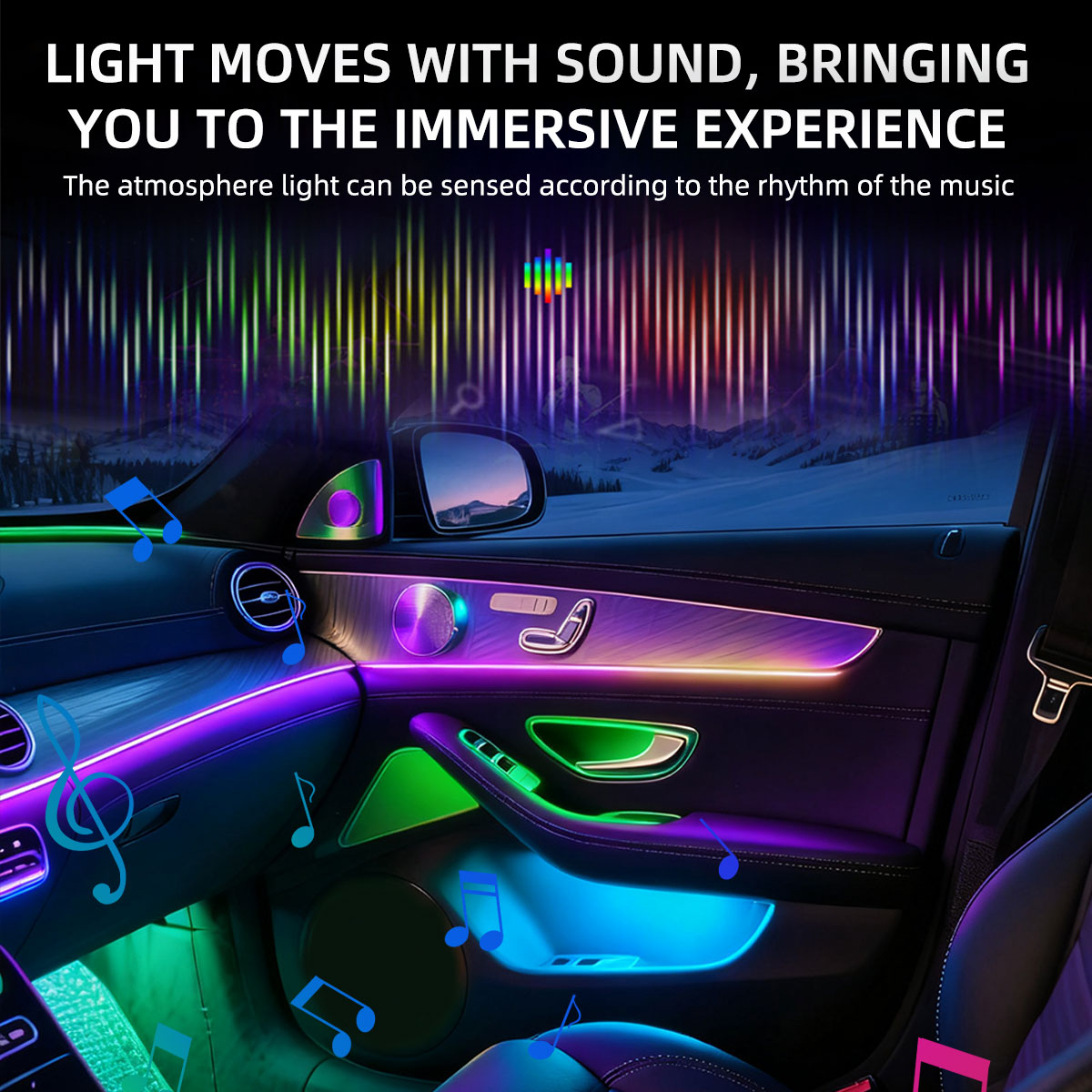 ไฟตกแต่งรถยนต์แบบน้ำตกอะคริลิค - Car Ambient Light Kit With Remote บทวิจารณ์และราคา