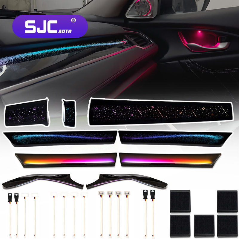 ไฟตกแต่งภายในรถยนต์ NewSJC สำห - Car Ambient Lighting 64 Color บทวิจารณ์และราคา