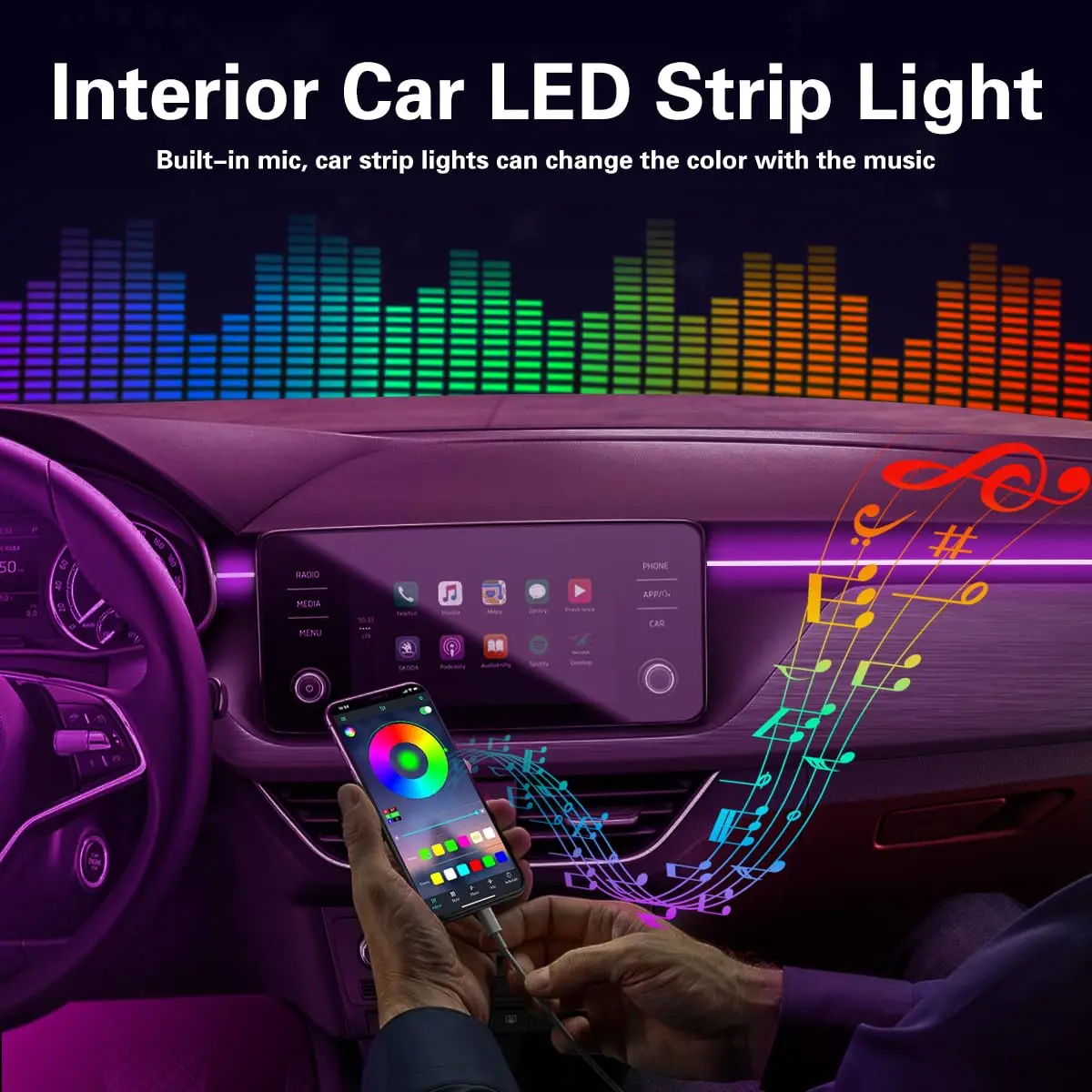 ชุดไฟตกแต่งภายในรถยนต์ RGB LED - Car Ambient Light Kit With Remote บทวิจารณ์และราคา