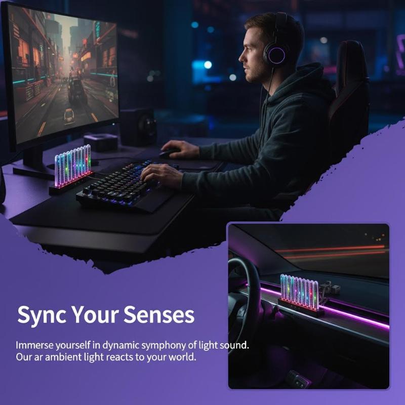 ไฟ LED แถบแสงไล่เฉดสีแบบไดนามิ - Car Ambient Light Sound Activated บทวิจารณ์และราคา