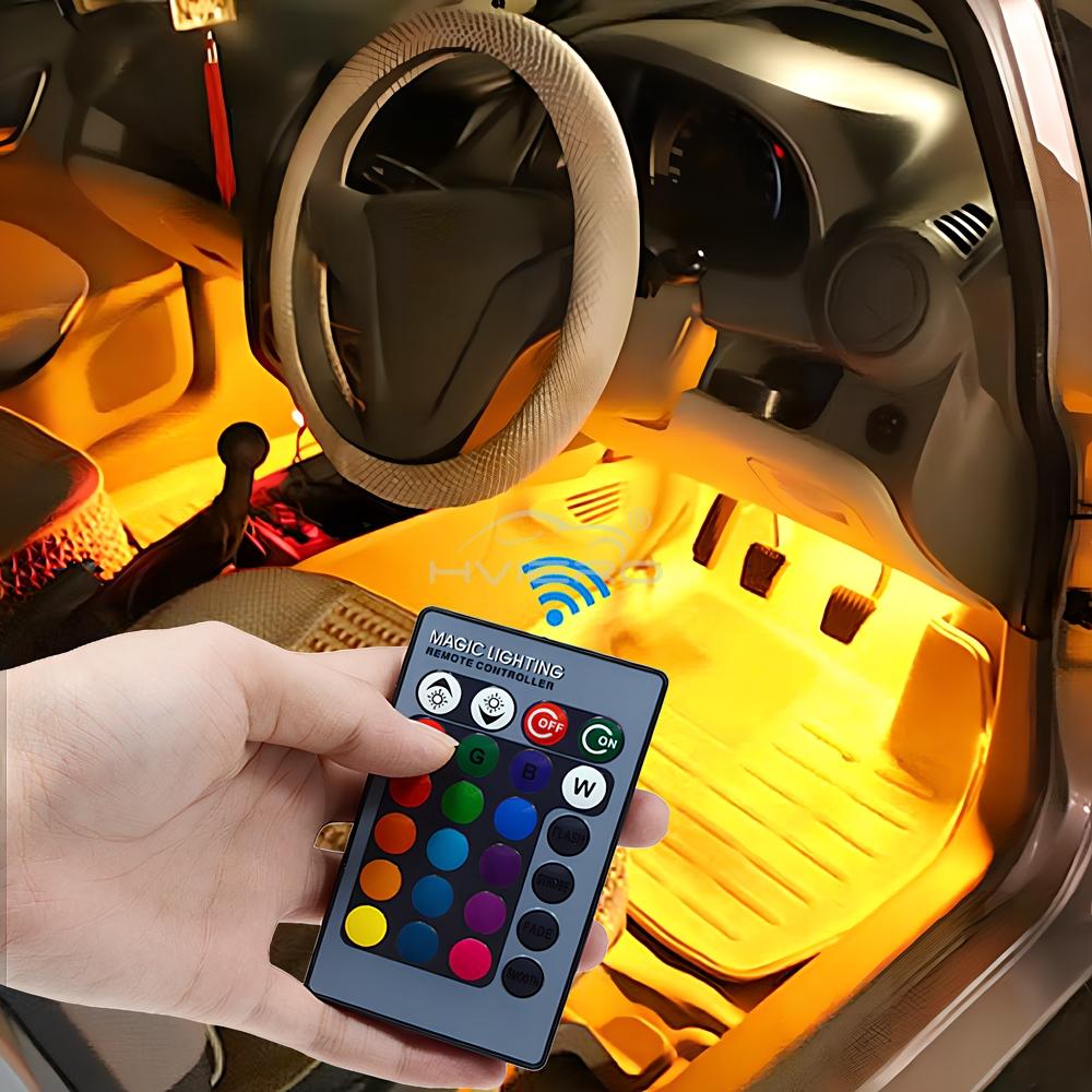2X Auto ตกแต่งภายใน LED T10 W5 - Car Ambient Light Kit With Remote บทวิจารณ์และราคา