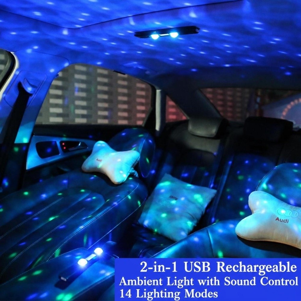 ไฟตกแต่งภายในรถยนต์แบบเปิดใช้ง - Car Ambient Light Sound Activated บทวิจารณ์และราคา