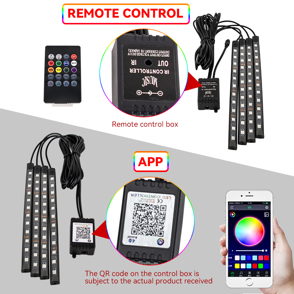RGB LED รถจักรยานยนต์บรรยากาศเ - Car Led Strip 12V Waterproof บทวิจารณ์และราคา