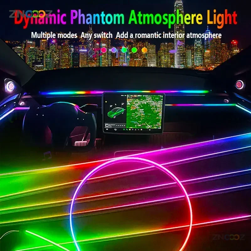 หลอดไฟนีออน18IN1ภายในรถยนต์แบบ - Car Ambient Light Sound Activated บทวิจารณ์และราคา
