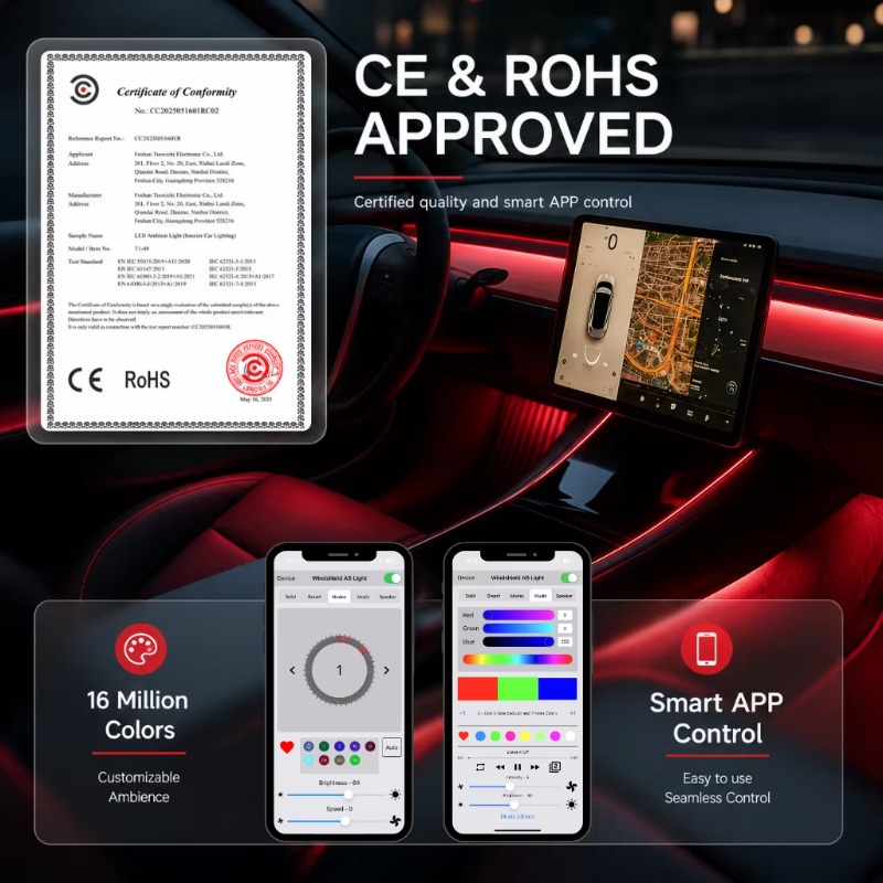 ชุดไฟตกแต่งภายในรถยนต์ 18 in 1 - Car Ambient Lighting 18 In 1 บทวิจารณ์และราคา