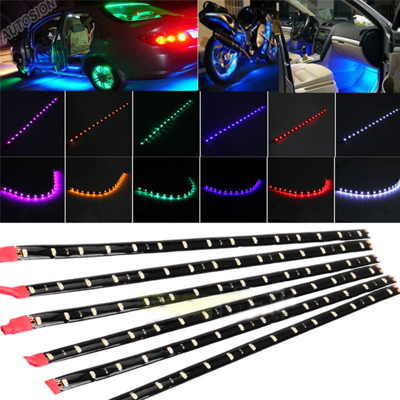 6PCS กันน้ํา 15 SMD DC 12V มอเ - Car Led Strip 12V Waterproof บทวิจารณ์และราคา