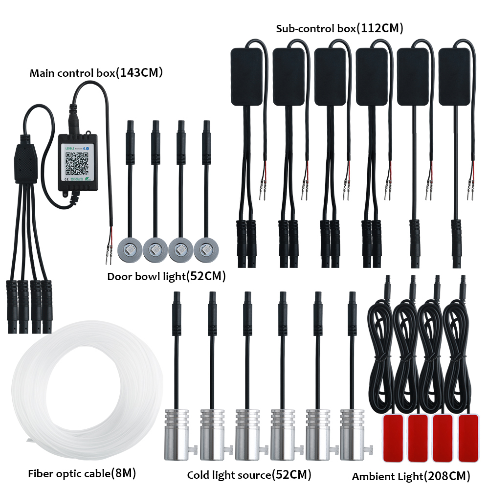 แถบไฟนีออนออปติคอลติดรถยนต์14ใ - Car Dashboard Light Fiber Optic บทวิจารณ์และราคา