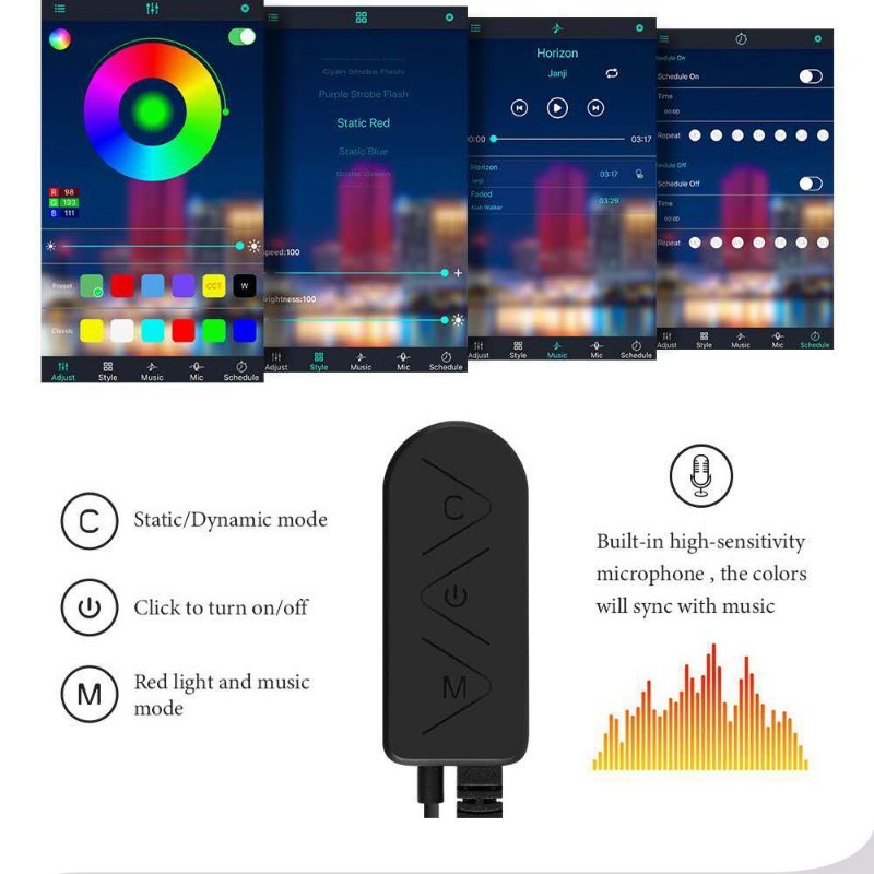 รถ RGB Ambient LED Light Strip - Car Ambient Light Fiber Optic 6M บทวิจารณ์และราคา