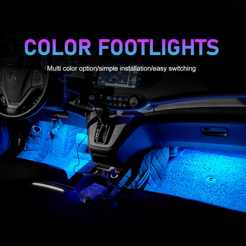 ไฟนีออนติดเท้า LED สำหรับตกแต่ - Car Interior Neon Light Usb บทวิจารณ์และราคา