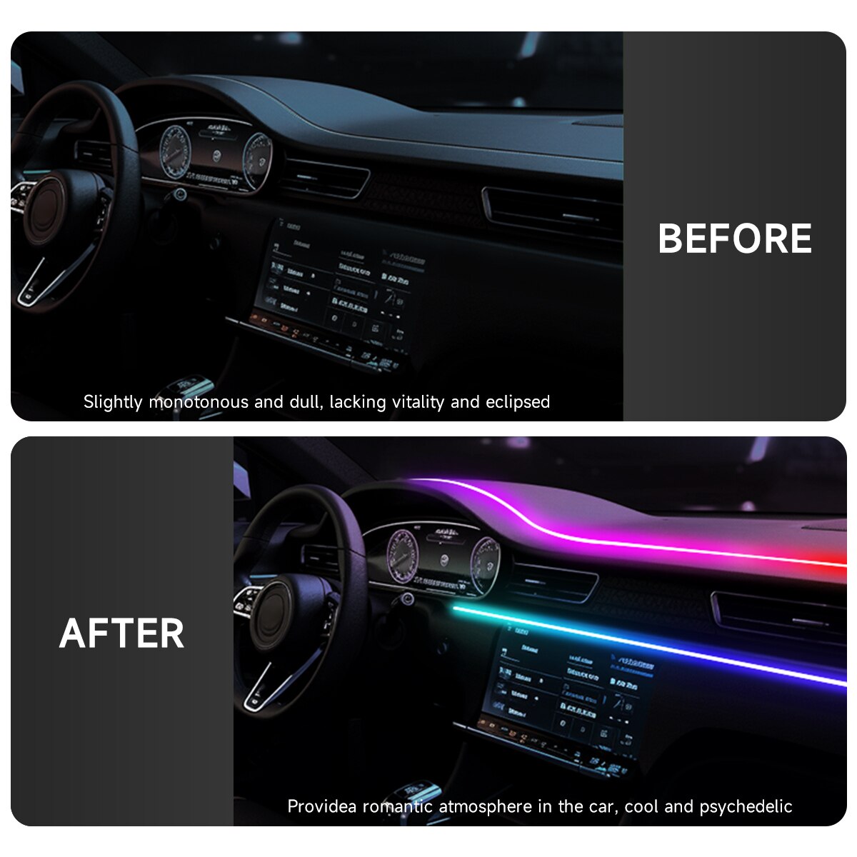 ไฟ LED สร้างบรรยากาศแบบ USB 64 - Car Ambient Lighting 64 Color บทวิจารณ์และราคา
