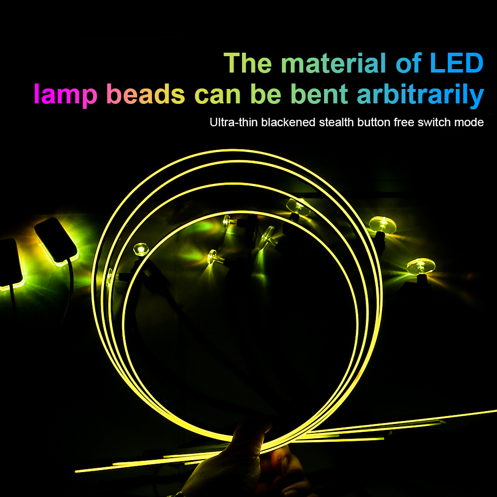 แถบไฟ LED สี RGB 64สี110ซม./75 - Car Dashboard Light Fiber Optic บทวิจารณ์และราคา