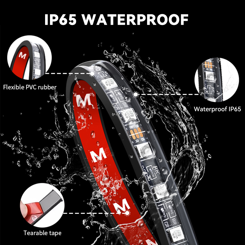 LED รถจักรยานยนต์รถบรรยากาศเท้ - Car Led Strip 12V Waterproof บทวิจารณ์และราคา