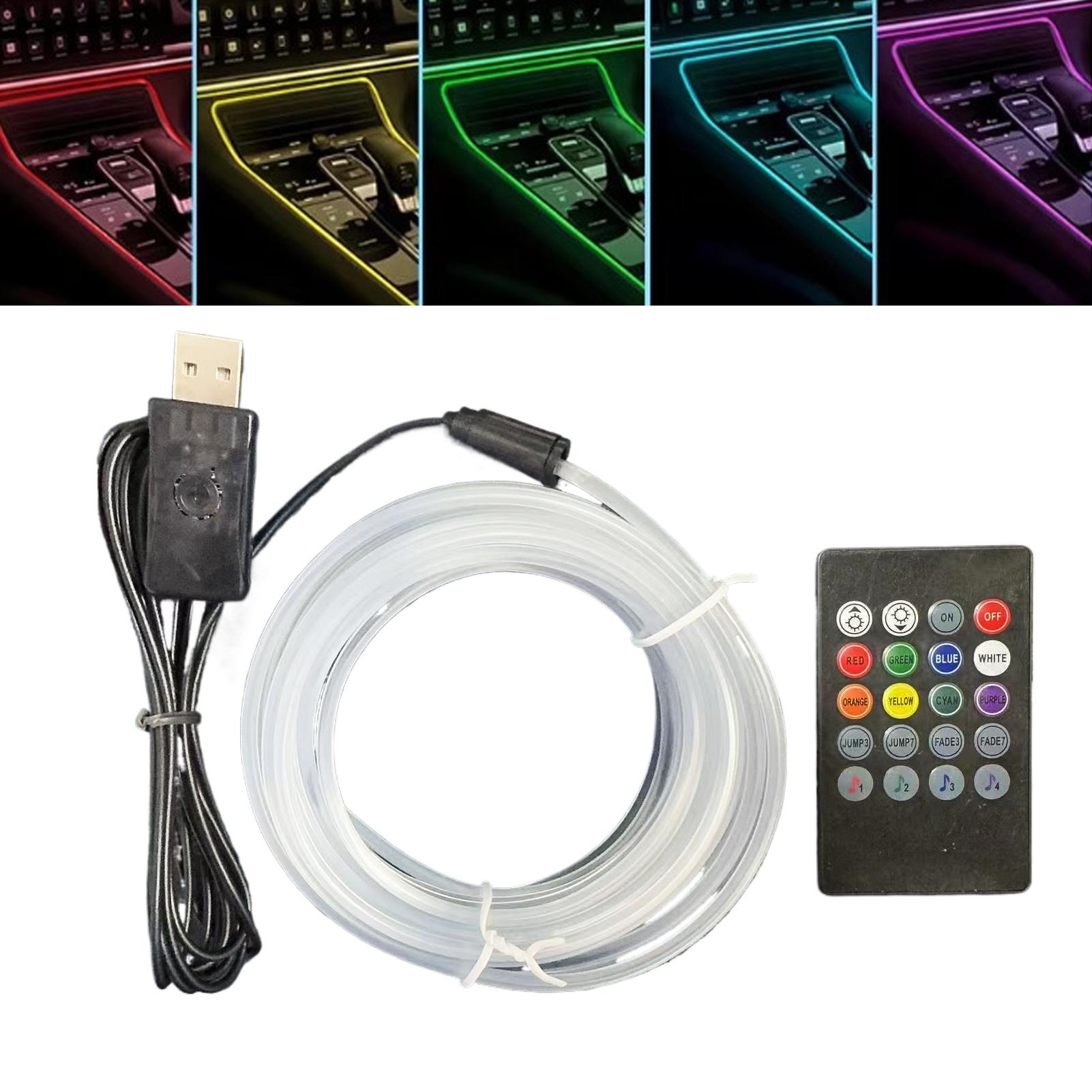 ไฟตกแต่งภายในรถยนต์แบบ USB ควบ - Car Ambient Light Sound Activated บทวิจารณ์และราคา