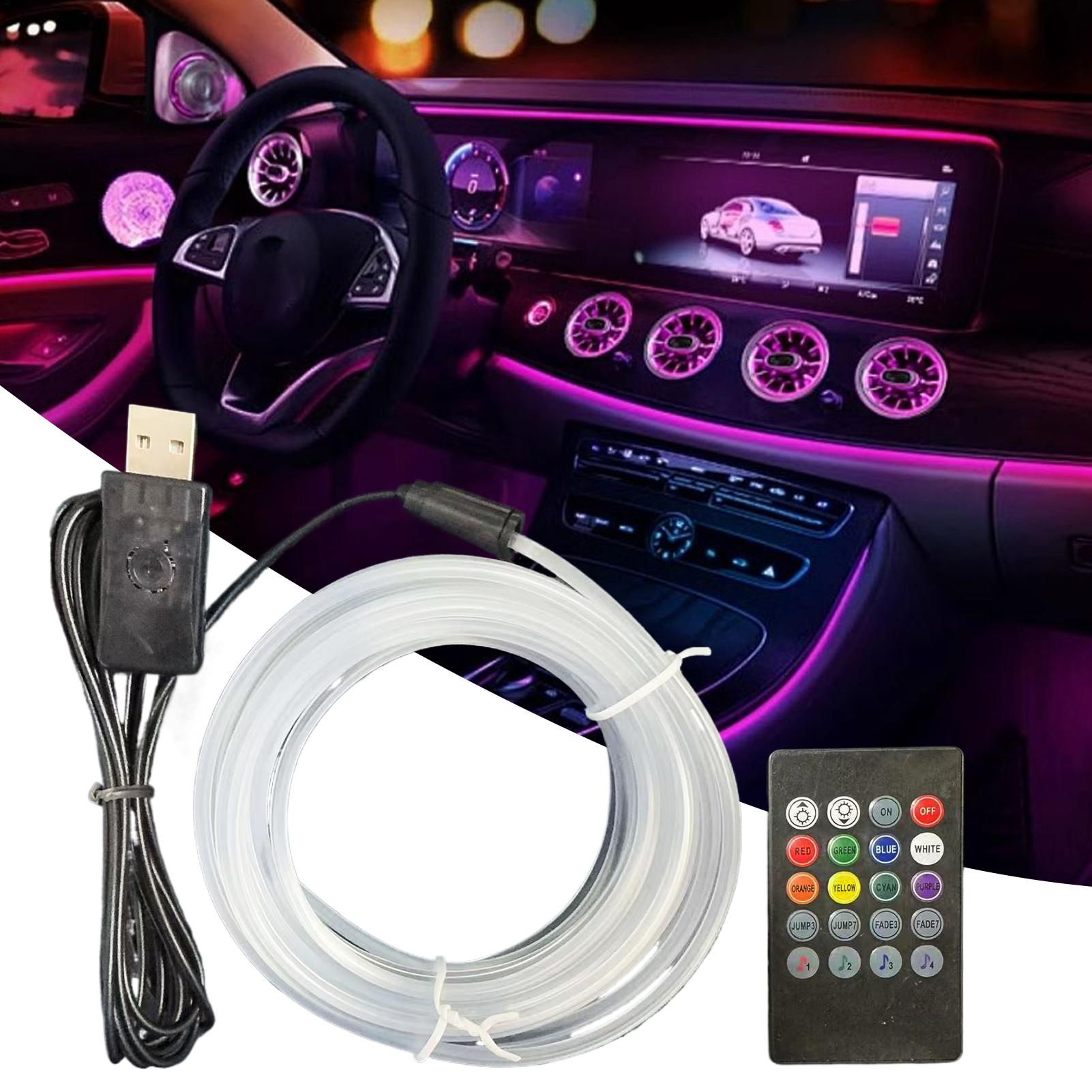 ไฟตกแต่งภายในรถยนต์แบบ USB ควบ - Car Ambient Light Sound Activated บทวิจารณ์และราคา
