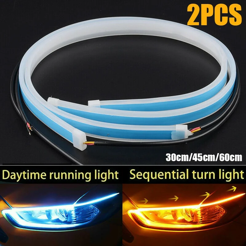 2Pcs 12V LED Guide Strip ไฟหน้ - Car Led Strip 12V Waterproof บทวิจารณ์และราคา