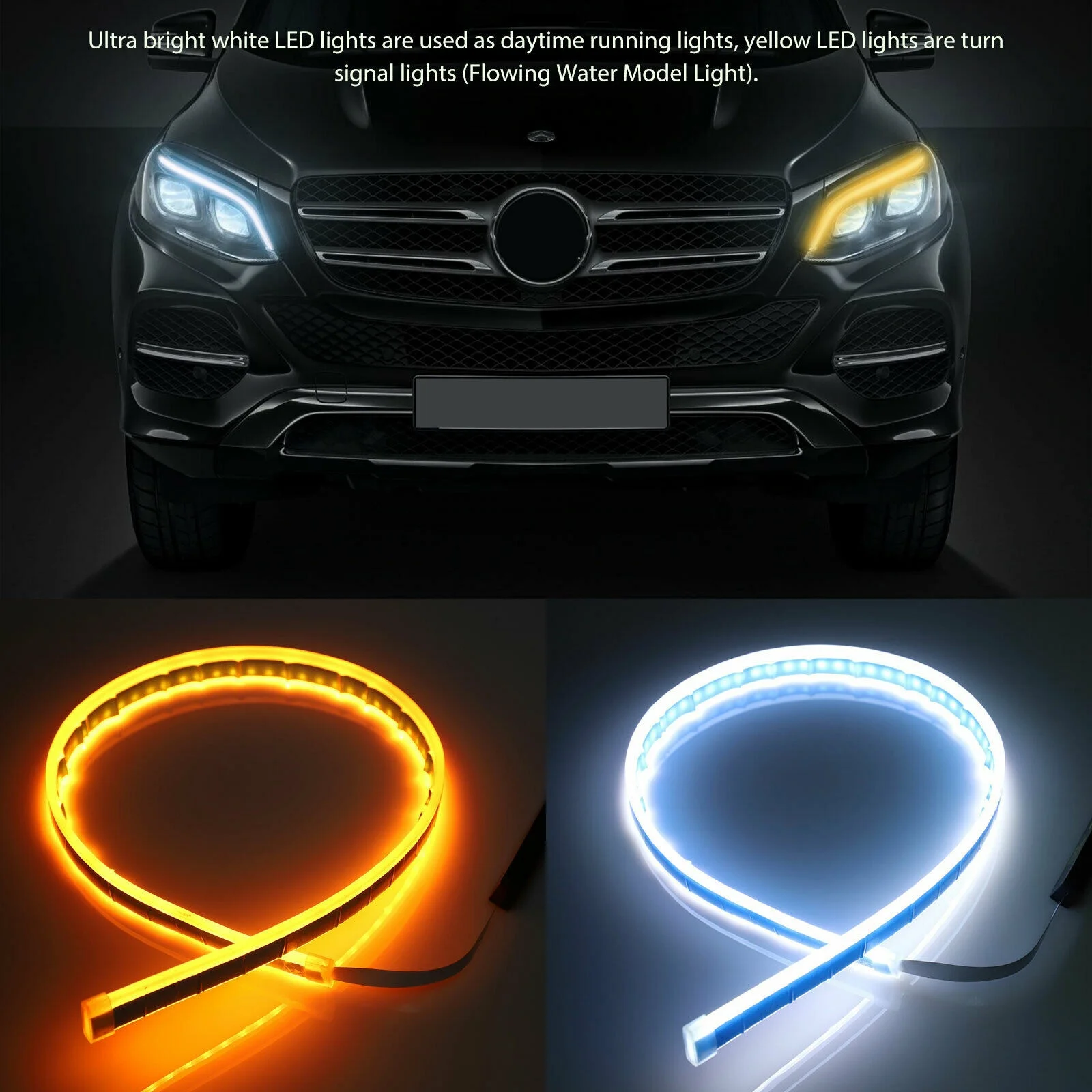 2Pcs 12V LED Guide Strip ไฟหน้ - Car Led Strip 12V Waterproof บทวิจารณ์และราคา