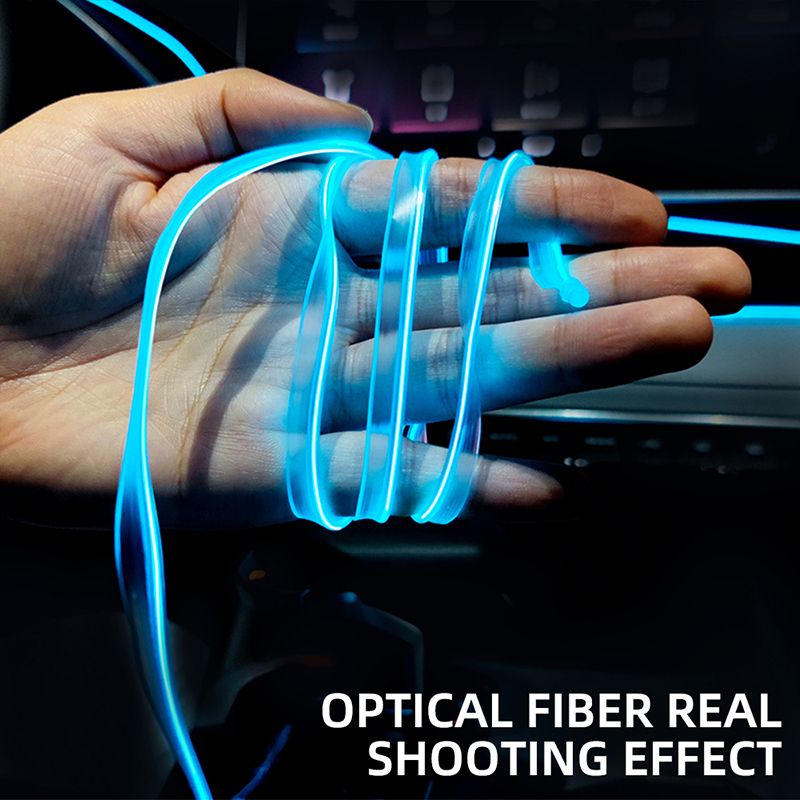 สายไฟเบอร์ออปติกนีออนแบบยืดได้ - Car Ambient Light Fiber Optic 6M บทวิจารณ์และราคา