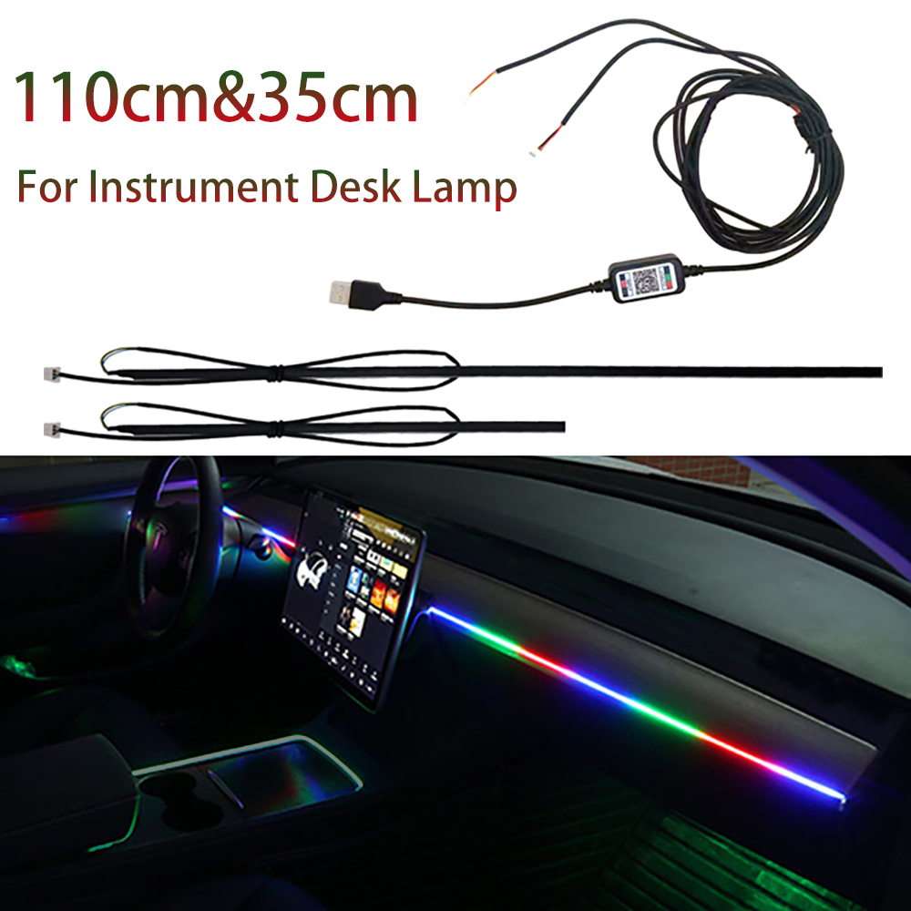 2in1 110 ซม.และ 35 ซม.LED Stri - Car Dashboard Light Fiber Optic บทวิจารณ์และราคา