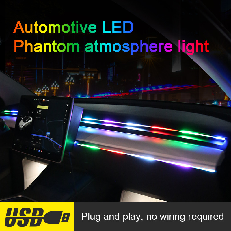 2in1 110 ซม.และ 35 ซม.LED Stri - Car Dashboard Light Fiber Optic บทวิจารณ์และราคา