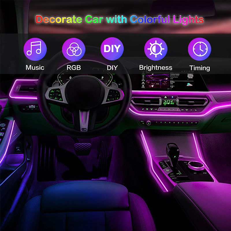 Blalion แถบไฟใยแก้วนำแสงสร้างบ - Car Ambient Light Fiber Optic 6M บทวิจารณ์และราคา