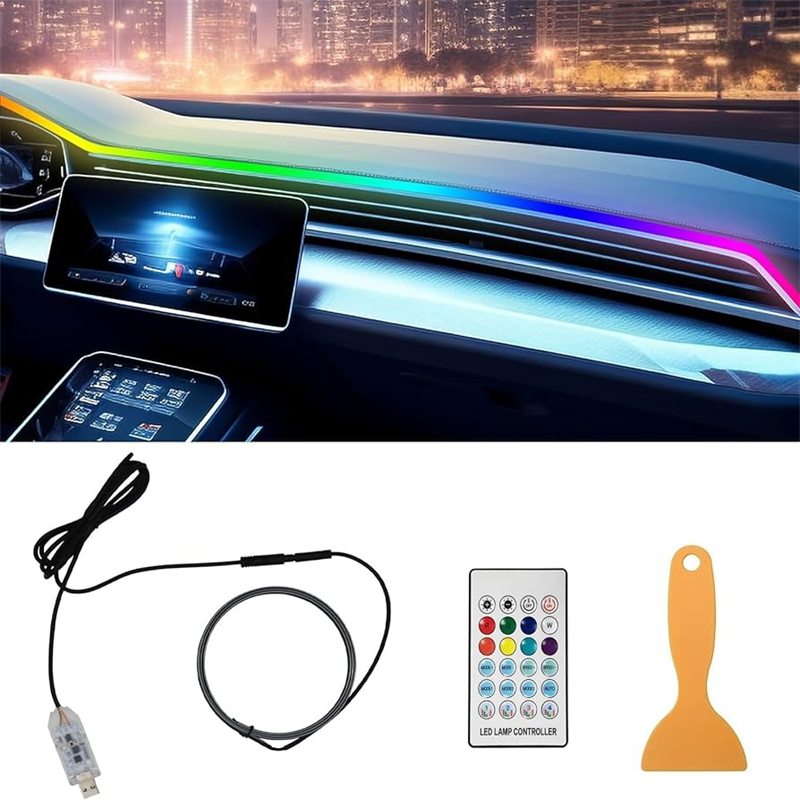 สีสัน LED ภายในรถซ่อน App รีโม - Car Ambient Light Kit With Remote บทวิจารณ์และราคา