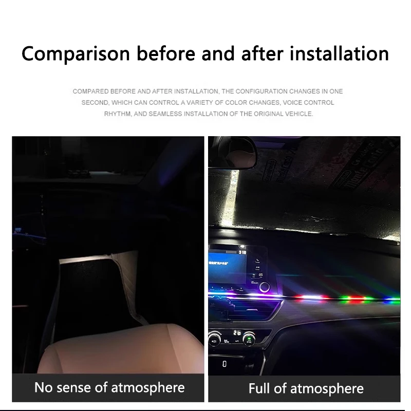 สีสัน LED ภายในรถซ่อน App รีโม - Car Ambient Light Kit With Remote บทวิจารณ์และราคา
