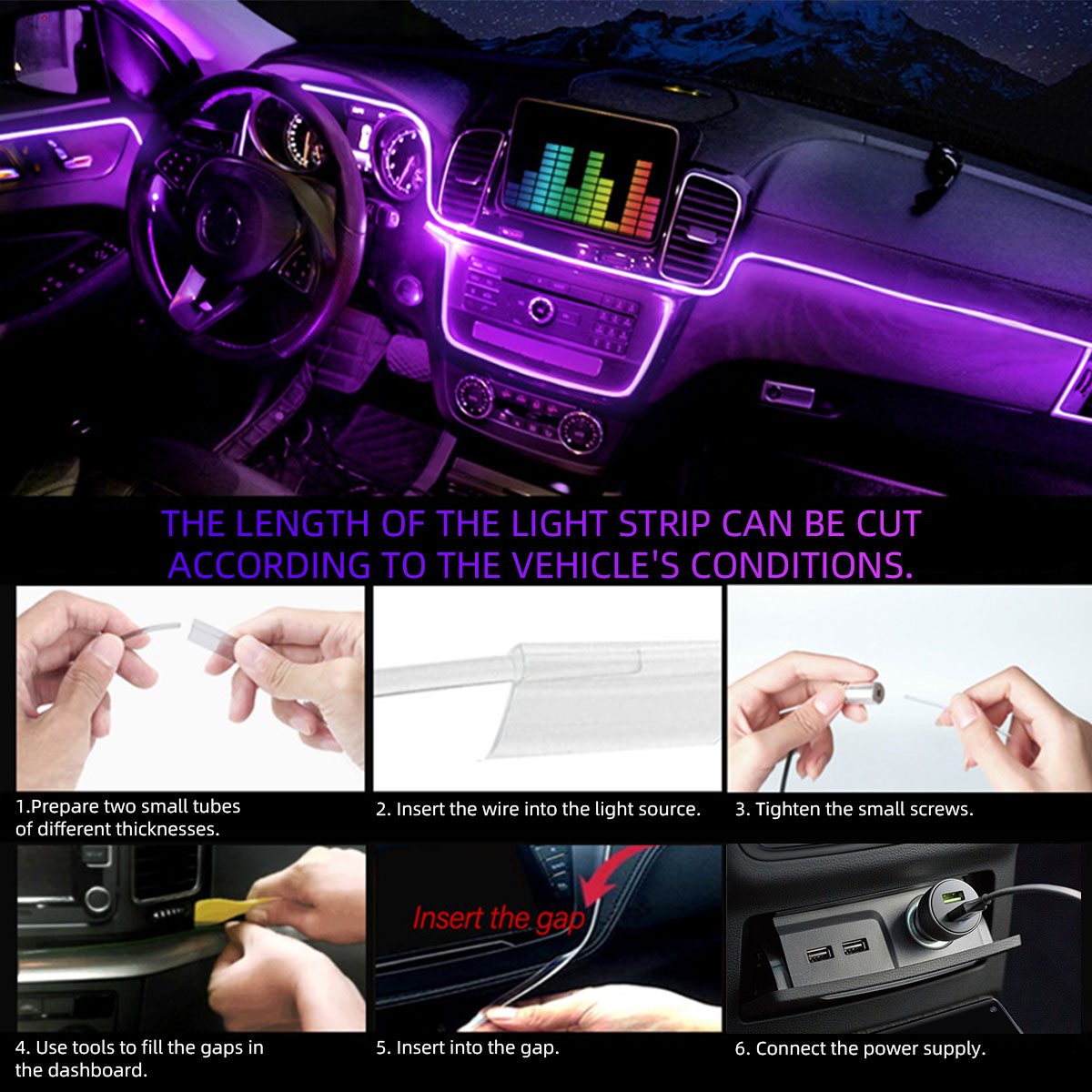 ไฟเส้นใยแก้วนำแสงตกแต่งภายในรถ - Car Dashboard Light Fiber Optic บทวิจารณ์และราคา