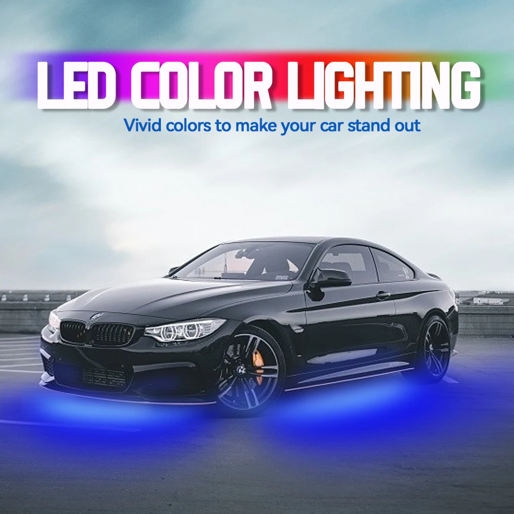 ไฟแถบ LED RGB ใต้ท้องรถ 4 ชิ้น - Car Led Strip 12V Waterproof บทวิจารณ์และราคา