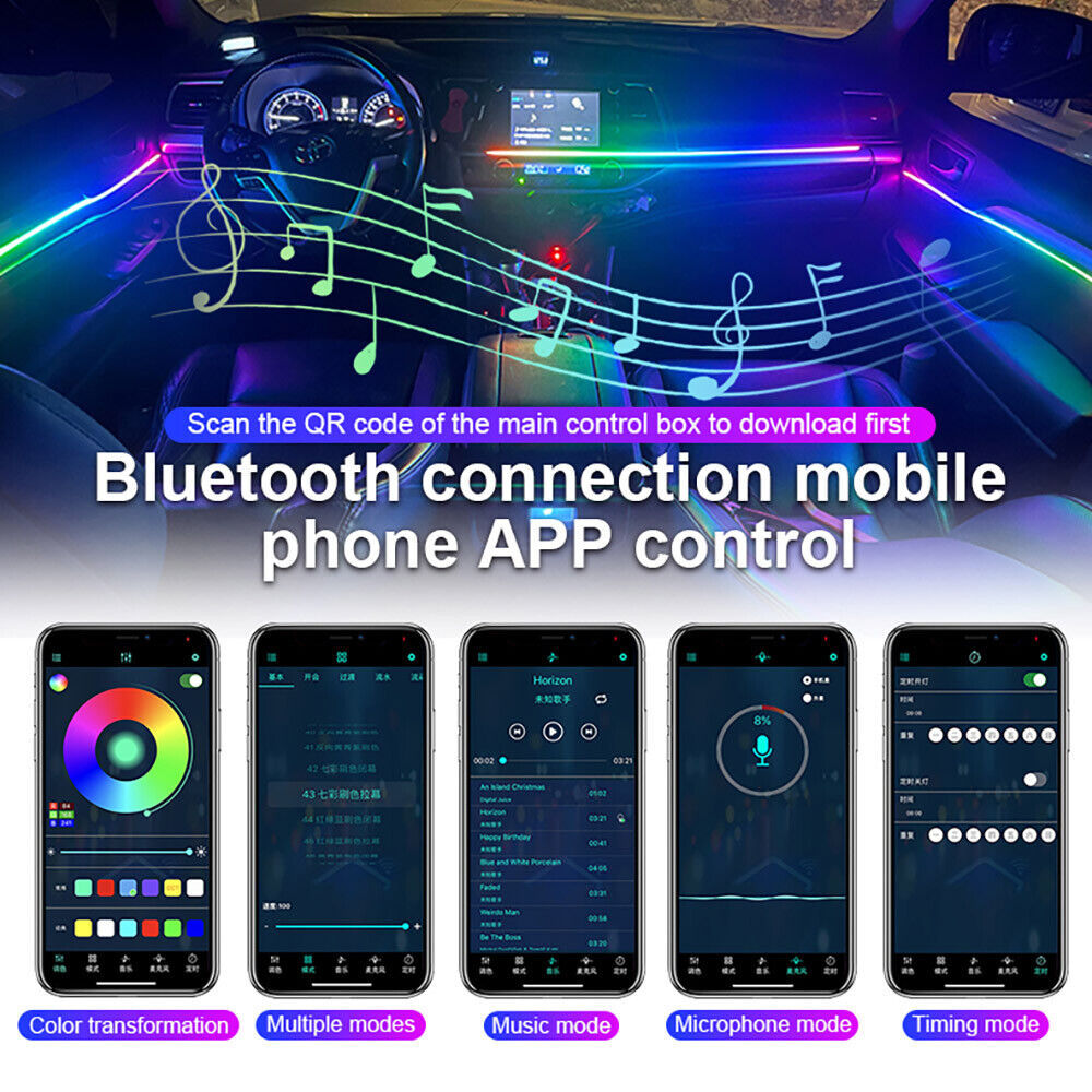 22 In 1 LED Strip Symphony Amb - Car Dashboard Light Fiber Optic บทวิจารณ์และราคา