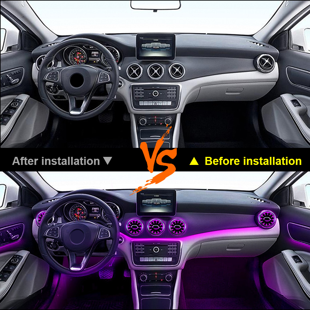 สําหรับ Benz W176 W117 W156 X1 - Car Ambient Lighting 64 Color บทวิจารณ์และราคา