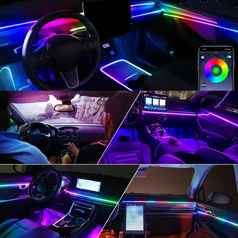 ไฟ LED ภายในรถยนต์พรีเมียม 22- - Car Ambient Lighting 64 Color บทวิจารณ์และราคา