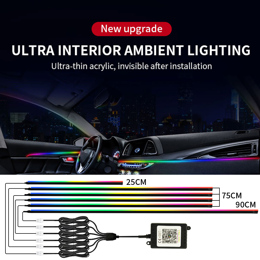 Symphony รถ Ambient ไฟชุด 18 i - Car Interior Led Strip App Control บทวิจารณ์และราคา