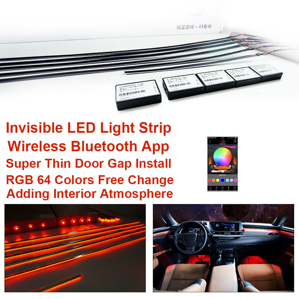 Universal 18 in 1 RGB LED รถ A - Car Ambient Light Door Panel Acrylic บทวิจารณ์และราคา
