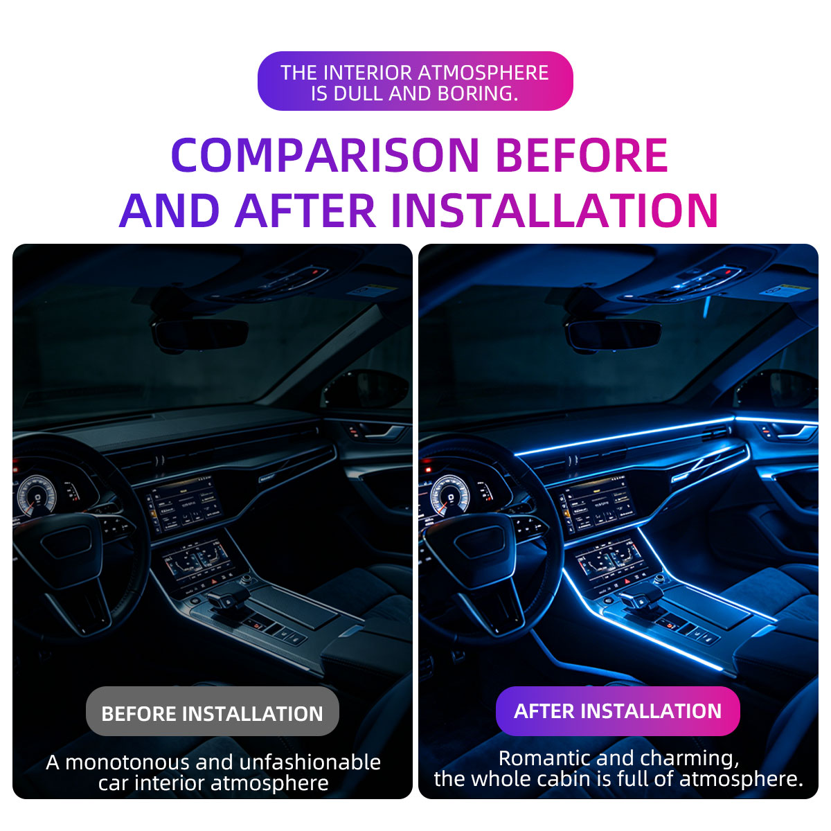 ไฟตกแต่งภายในรถยนต์ 4/5/6in1 ไ - Car Dashboard Light Fiber Optic บทวิจารณ์และราคา