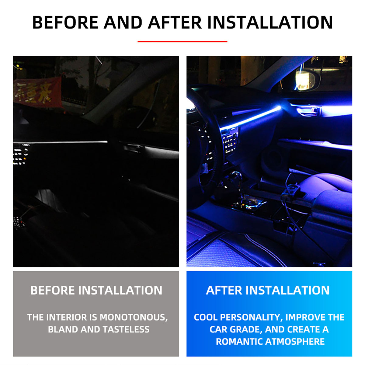 ไฟเส้นใยแก้วนำแสง LED สำหรับตก - Car Dashboard Light Fiber Optic บทวิจารณ์และราคา
