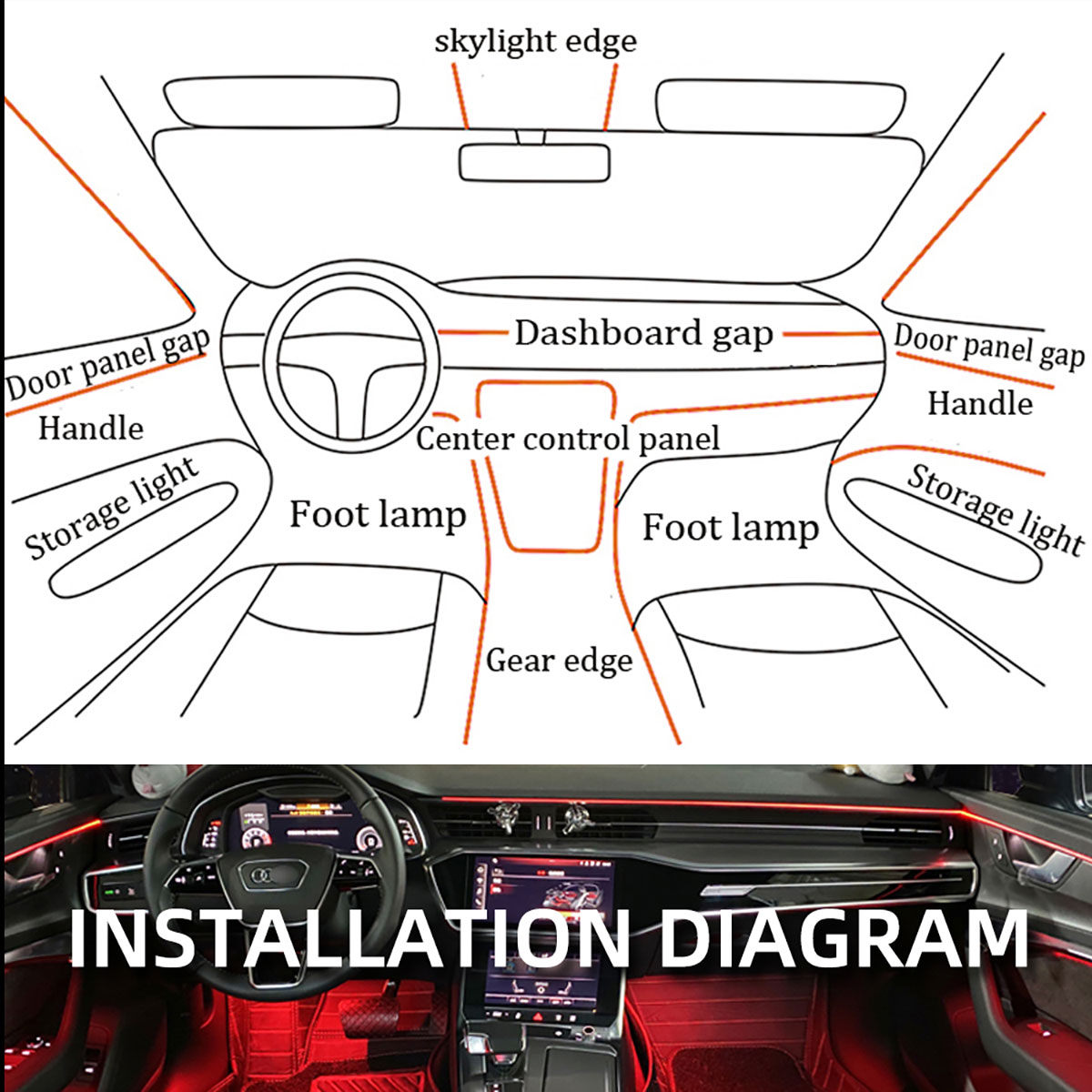 ไฟเส้นใยแก้วนำแสง LED สำหรับตก - Car Dashboard Light Fiber Optic บทวิจารณ์และราคา